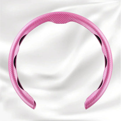 Nexi Customized Car Logo Breathable Ultra-thin 5D Leather & Carbon Car Steering Wheel Cover Universal Fit