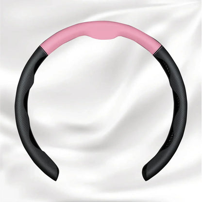 Nexi Customized Car Logo Breathable Ultra-thin 5D Leather & Carbon Car Steering Wheel Cover Universal Fit